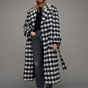 ALLSAINTS Haithe Brushed Checked Belted Coat